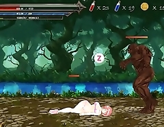 Sex hentai game Fighting Girl Sakura teen girl in hard sex with 1st boss monster